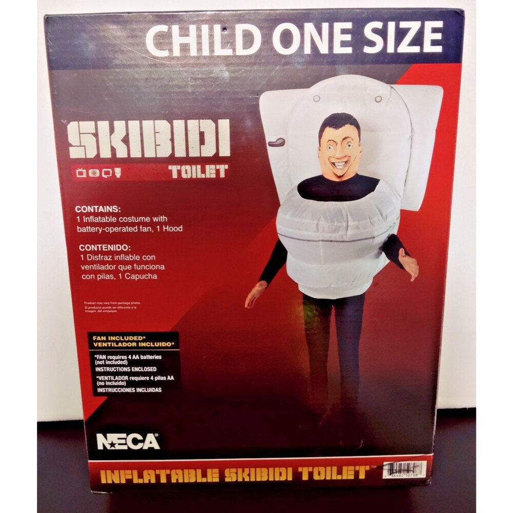 Kids Skibidi Toilet Costume Child One Size Youth Inflatable NECA NEW